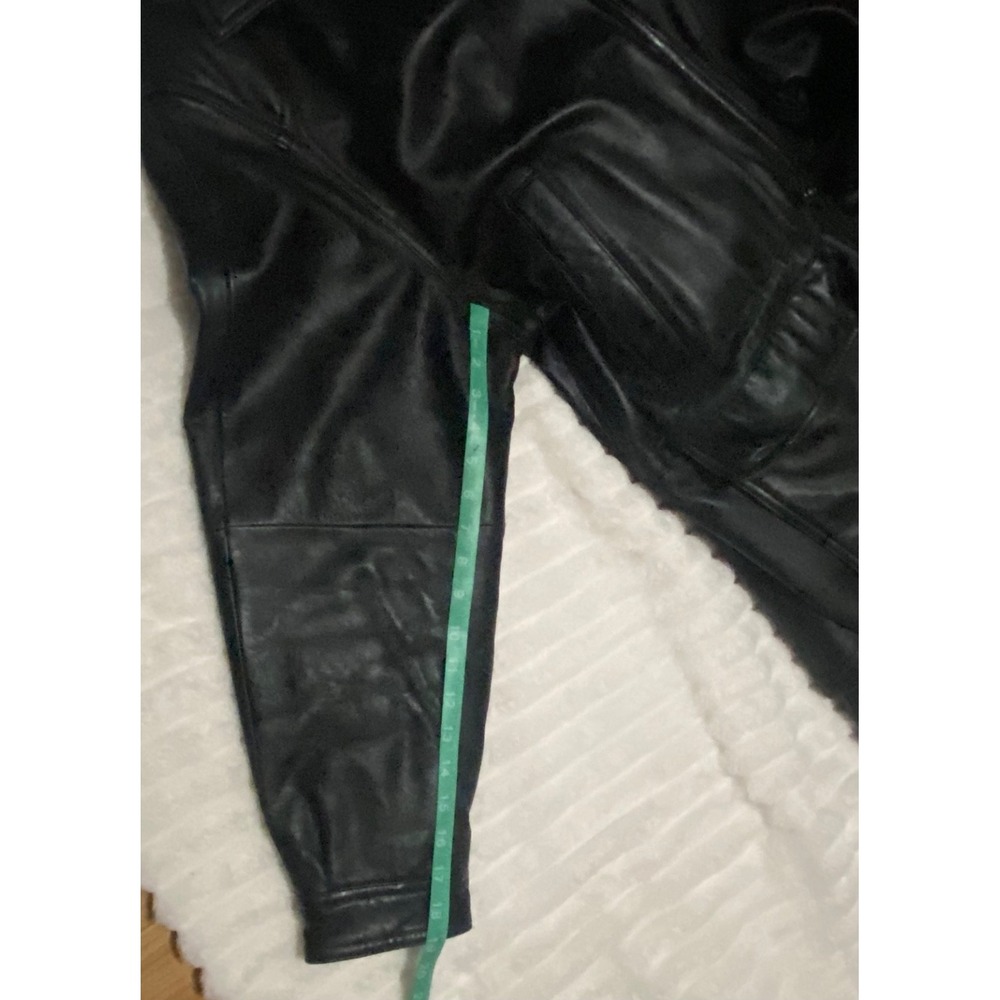 Wilson's Leather Men's Black Leather Coat Large Thinsulate Zip Out Liner Winter - Picture 14 of 15